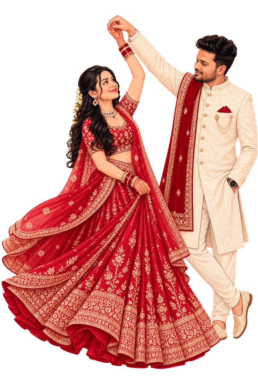 Shadi couple illustration